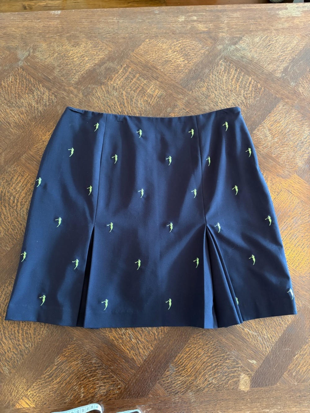 EP Pro Navy Mini Skirt with Green Embroidery